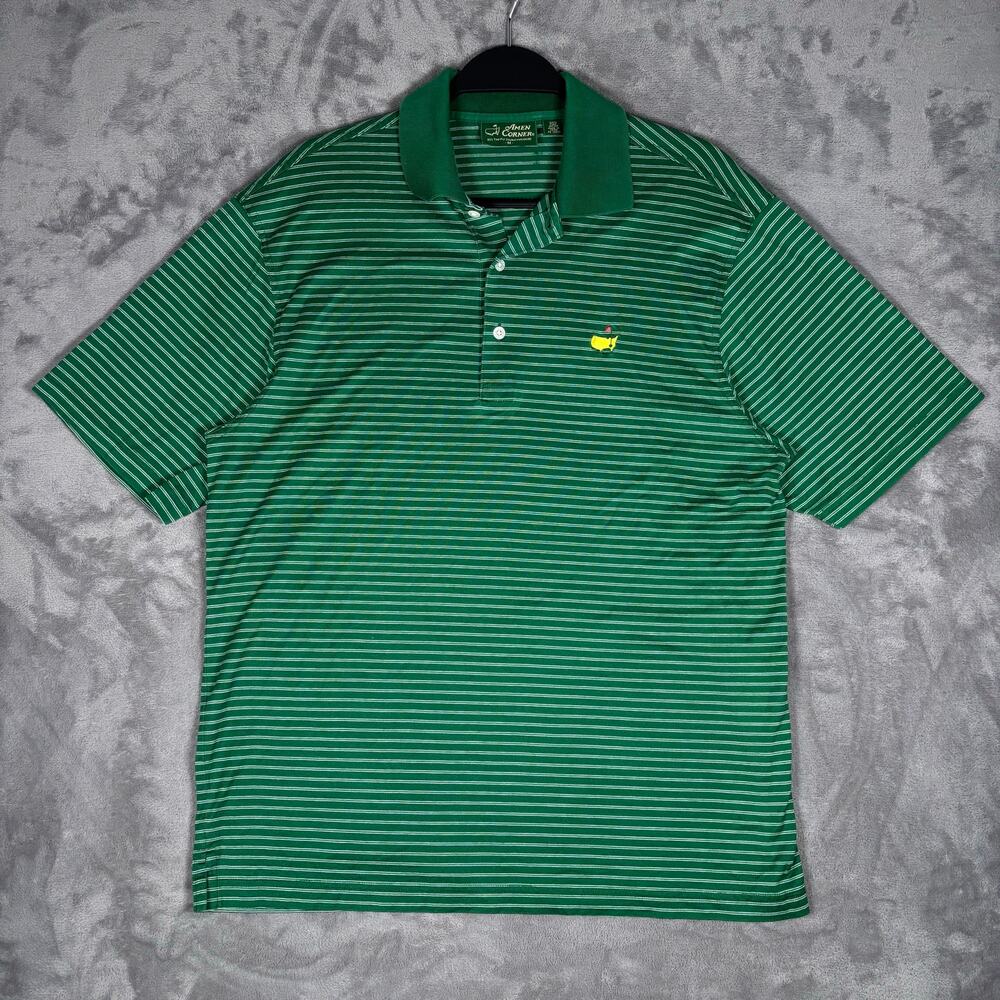 Amen Corner Masters Green Striped Golf Polo Shirt Men’s M Cotton Augusta